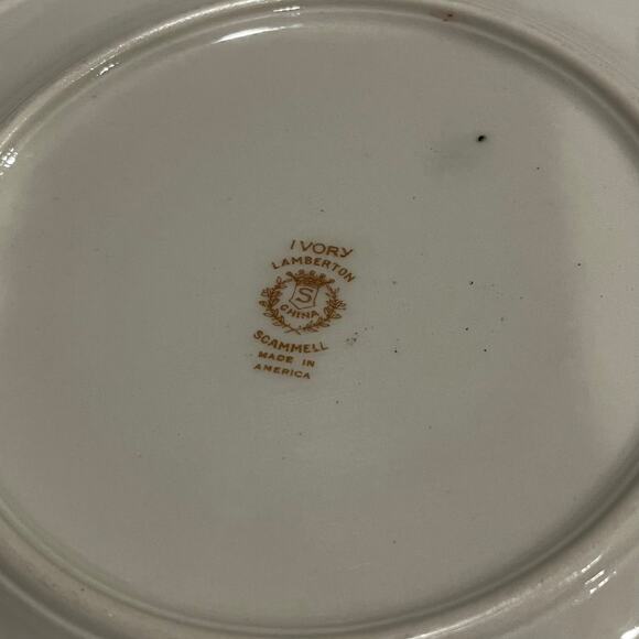 2- Lamberton Scammell China Dessert Plates Aztec Pattern 8 1/4” - Picture 6 of 7